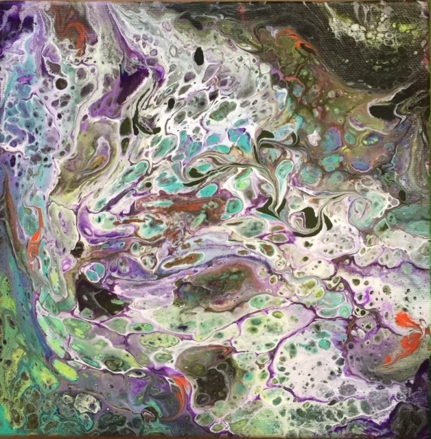 An abstract painting representing the chaos of teenage years.